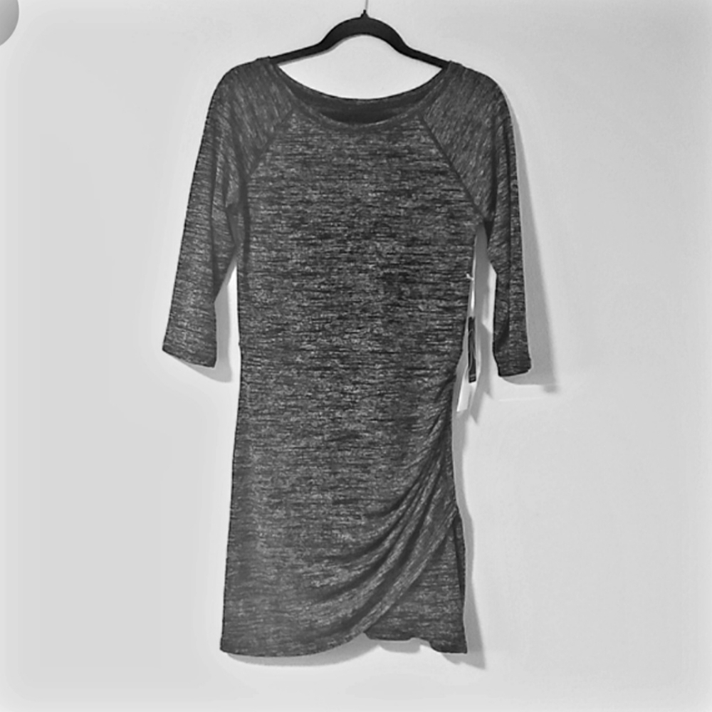 RAMPAGE Blk/Wht Var. KNIT Ruched Dress Large NEW - Picture 6 of 8
